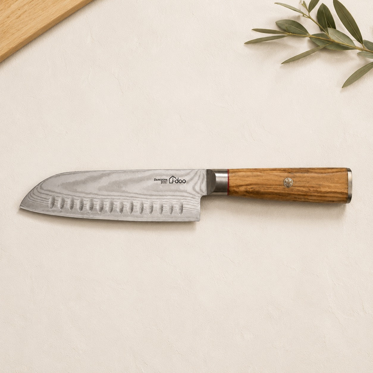 Full i-DOO Bondi Series 7-inch Damascus Santoku knife