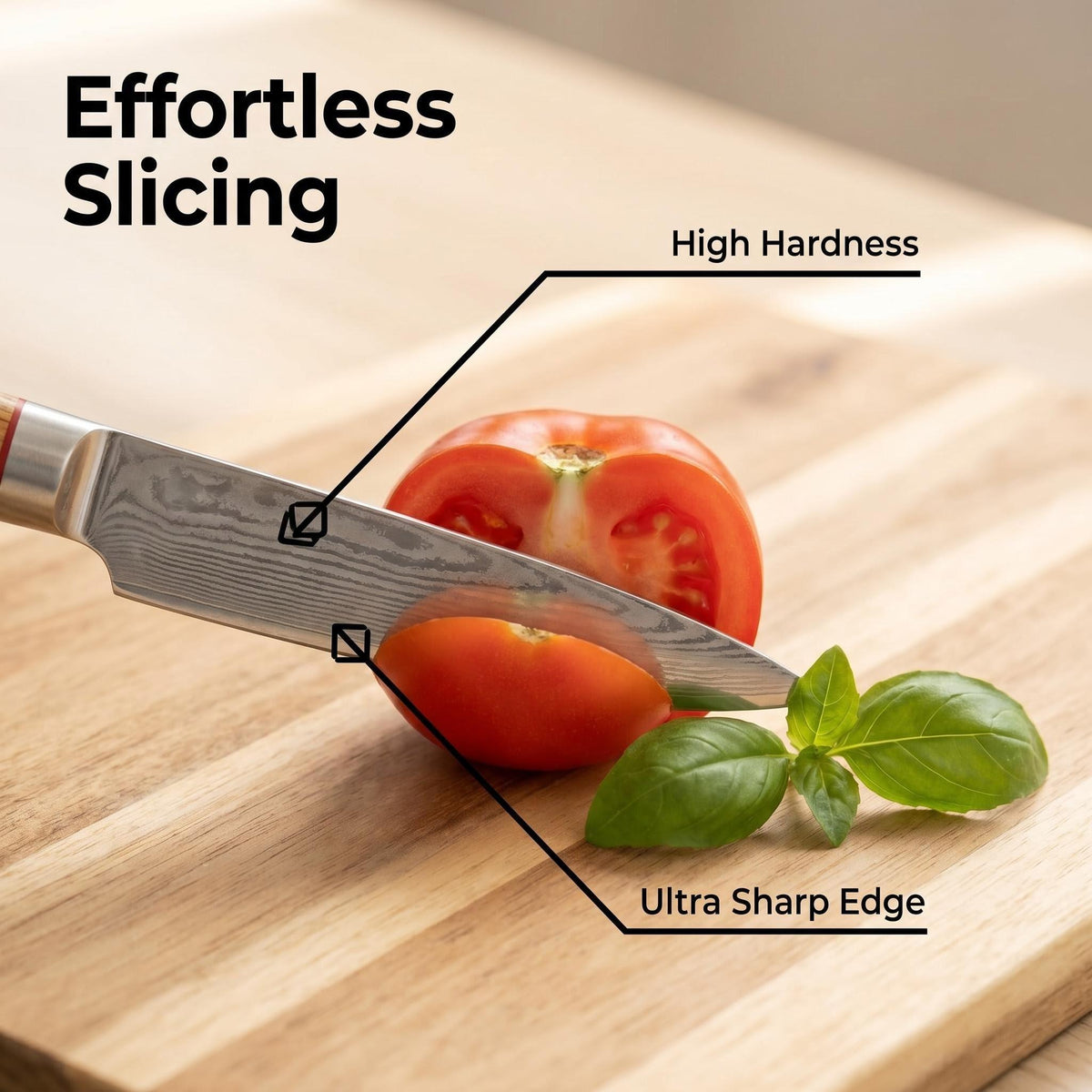 Fengqing utility knife slicing tomato