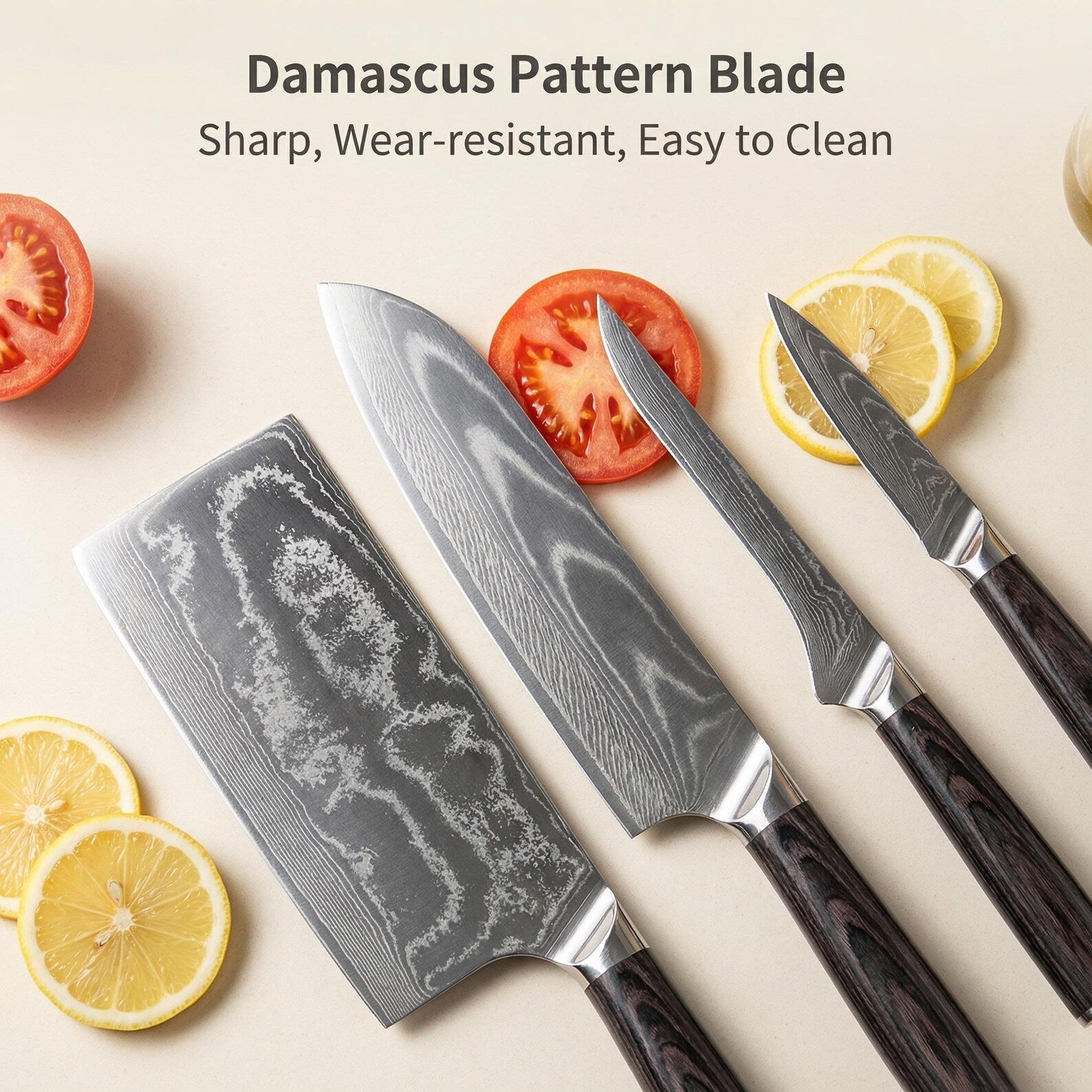 i-DOO DKSK-HJ 6-piece Damascus knife set image 9