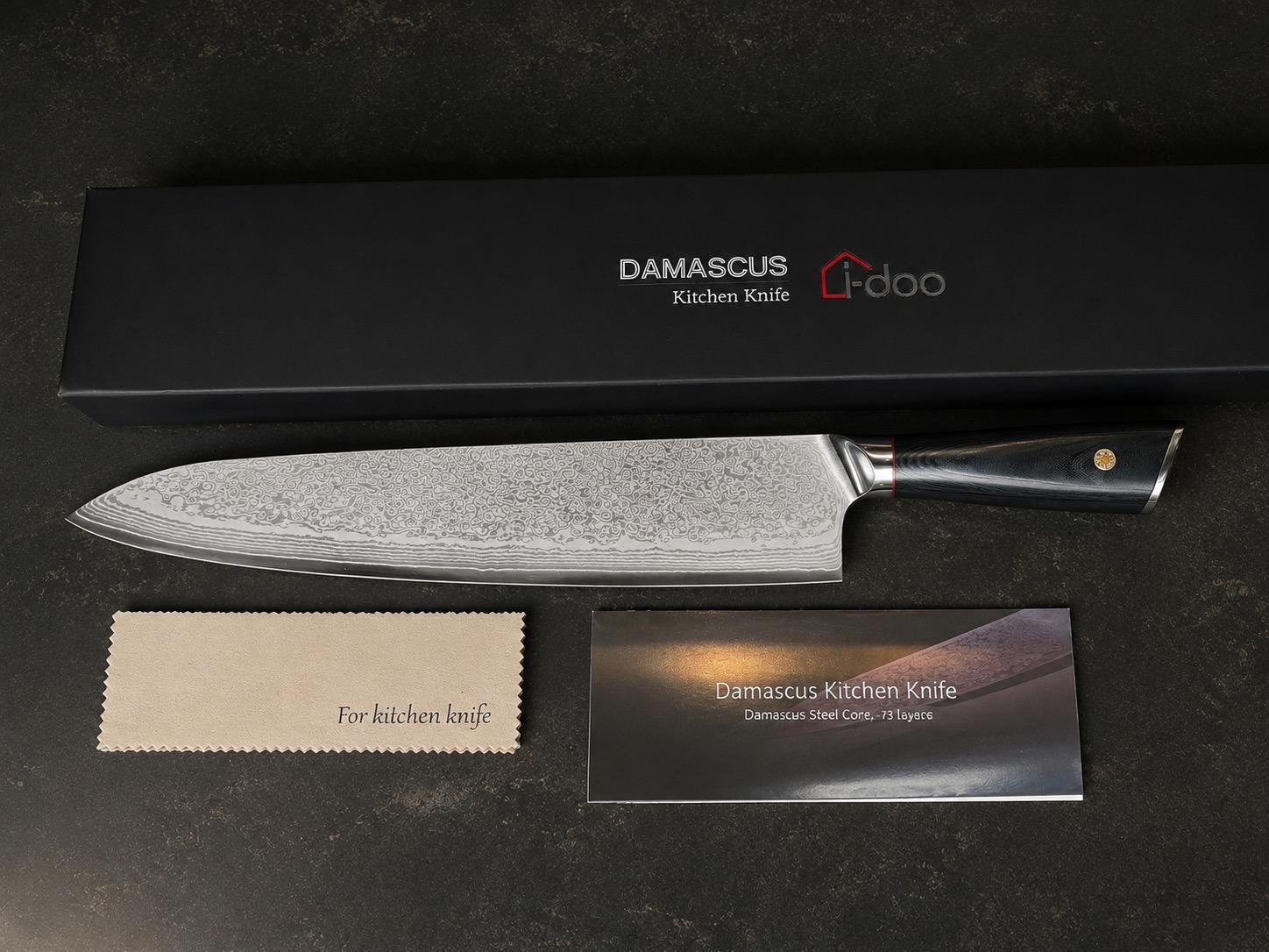 12-Inch Aichi AUS-10 Core Damascus Chef’s Knife image 3