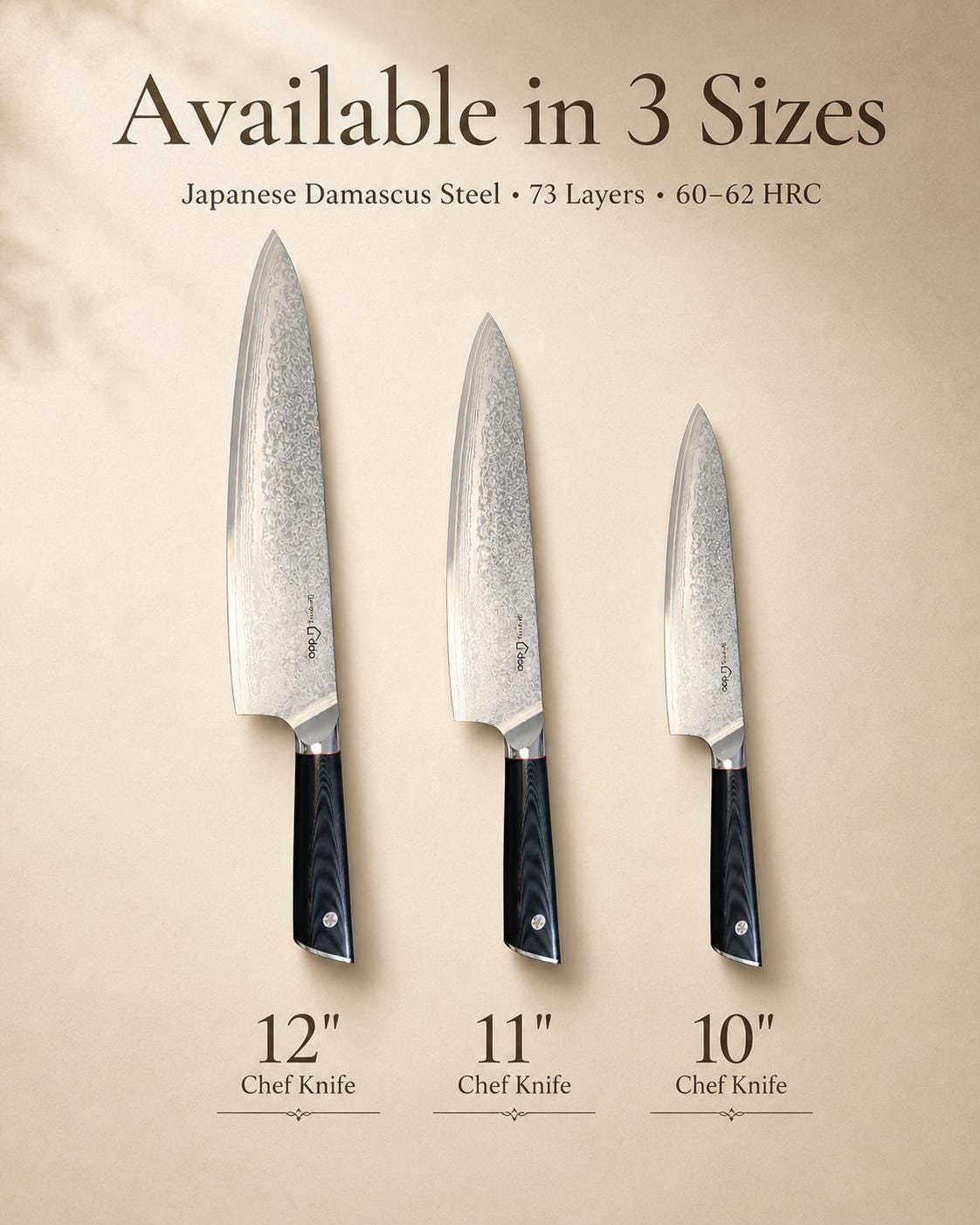 12-Inch Aichi AUS-10 Core Damascus Chef’s Knife image 7