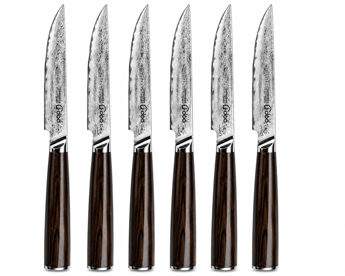 6pc Damascus Steak Knives, Black Signature Series image 2