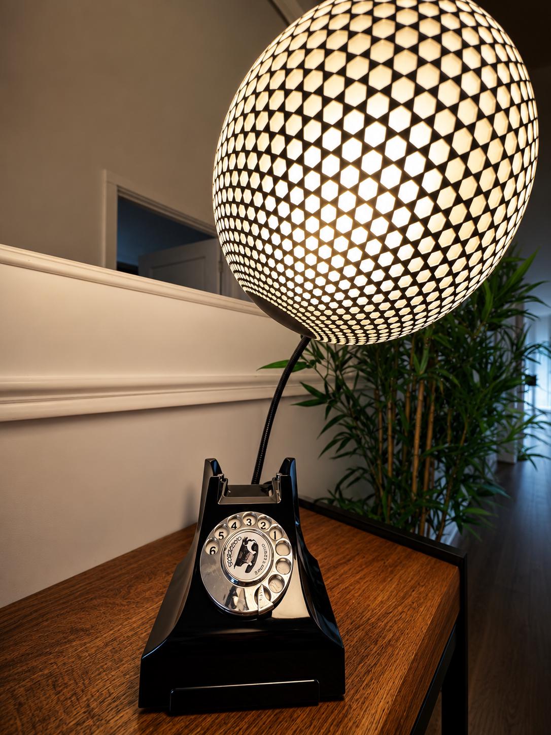 Vintage Bakelite Rotary Telephone Lamp image 1