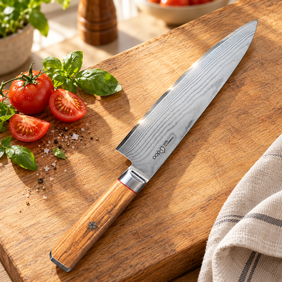 Bondi 8-Inch Damascus Chef’s Knife — Olive Wood Handle | Gift Ready