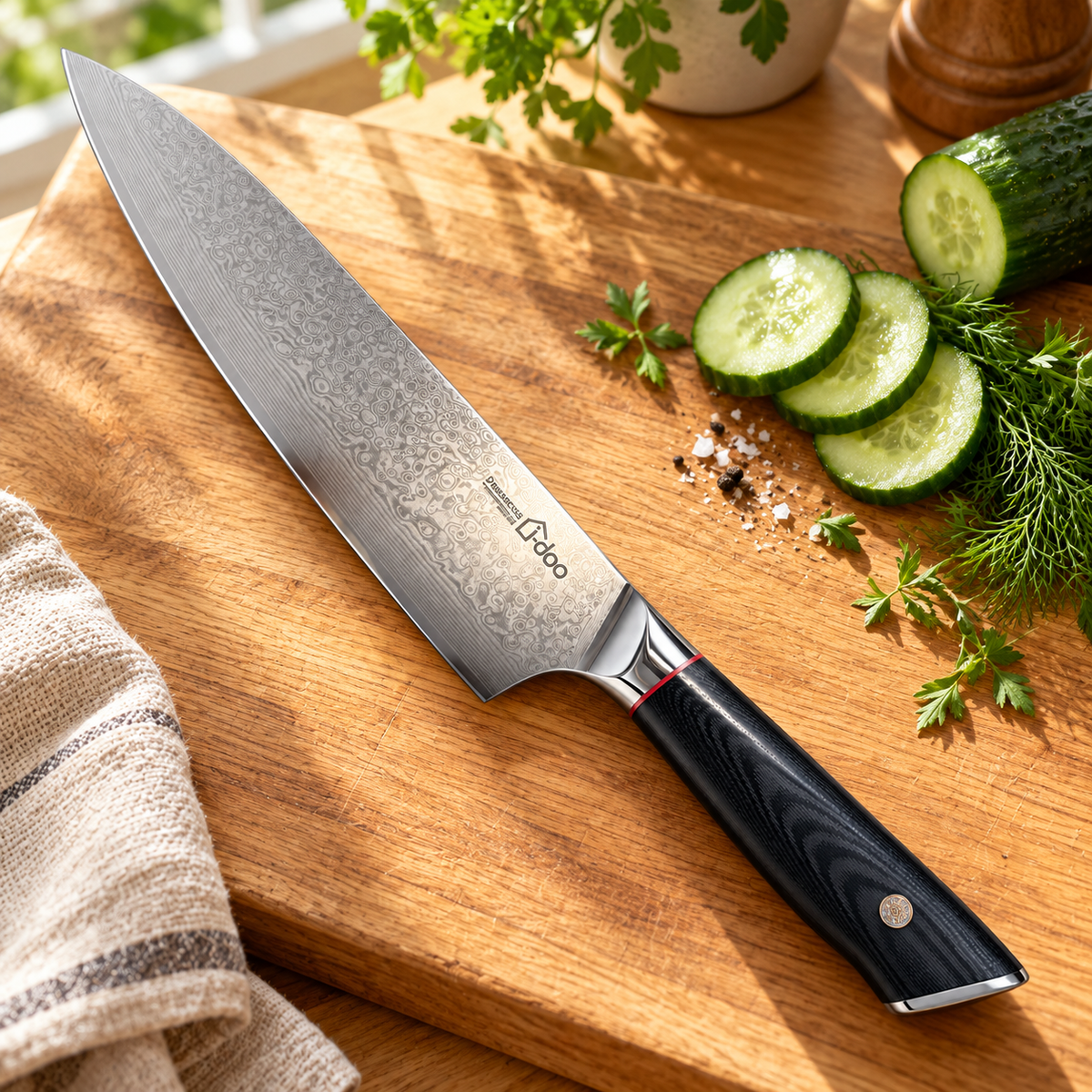 Summit 8-Inch AUS-10 Chef’s Knife — Black G10 Handle | Gift Box