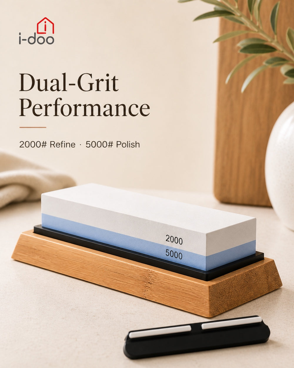 iDOO Dual-Grit 2000/5000 Whetstone Sharpening Stone Set