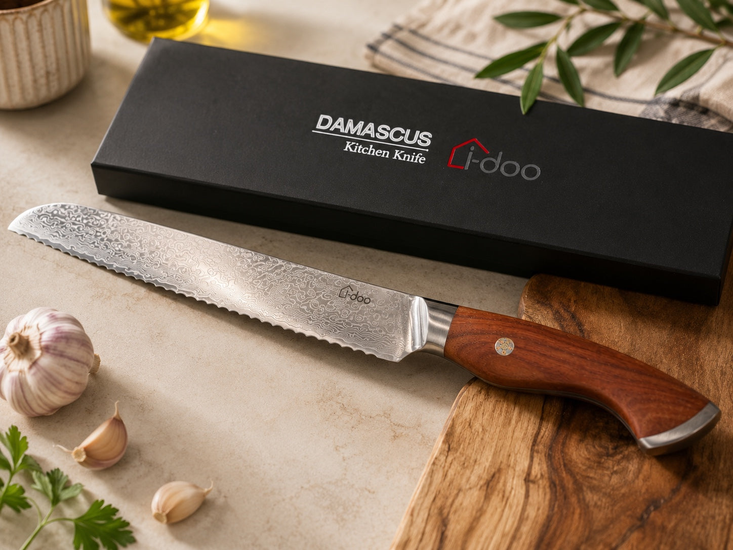 iDOO JD Series bread knife with premium presentation box