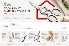 Stainless Steel Kitchen Scissors with Walnut Cracker