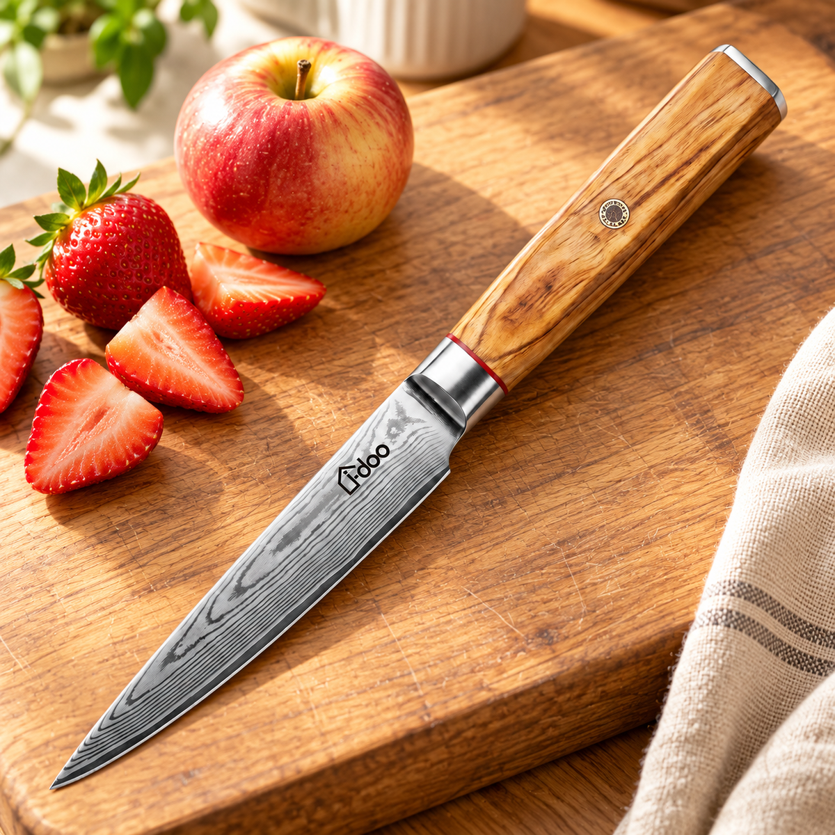 MAPLE 5-Inch AUS-10 Damascus Utility Knife