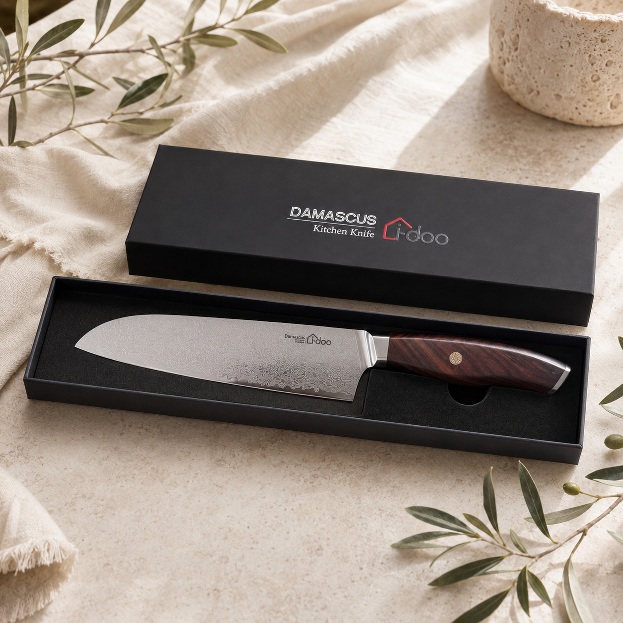iDOO Modern Series Santoku knife premium gift box presentation