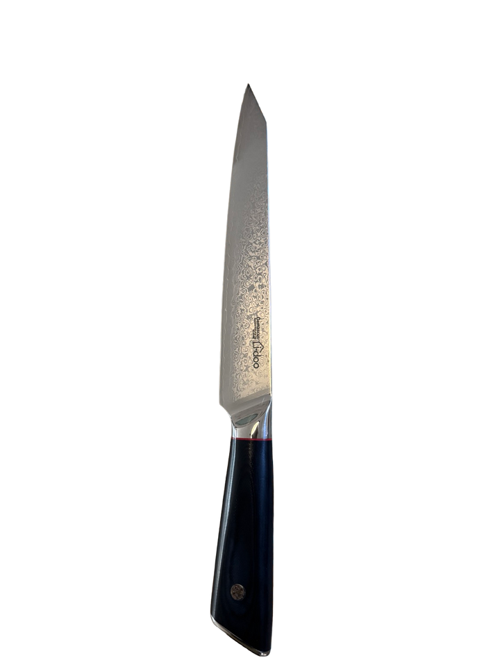 
Summit 8″ AUS-10 Damascus Slicing Knife – Black Handle
