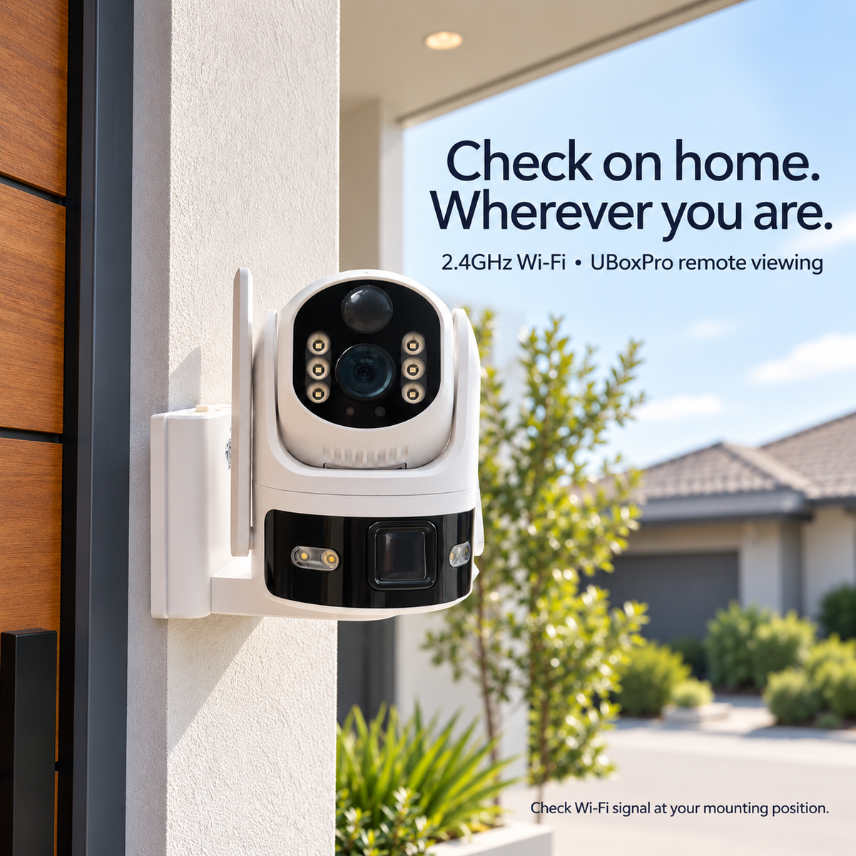 2.4GHz Wi-Fi camera for checking home through UBoxPro